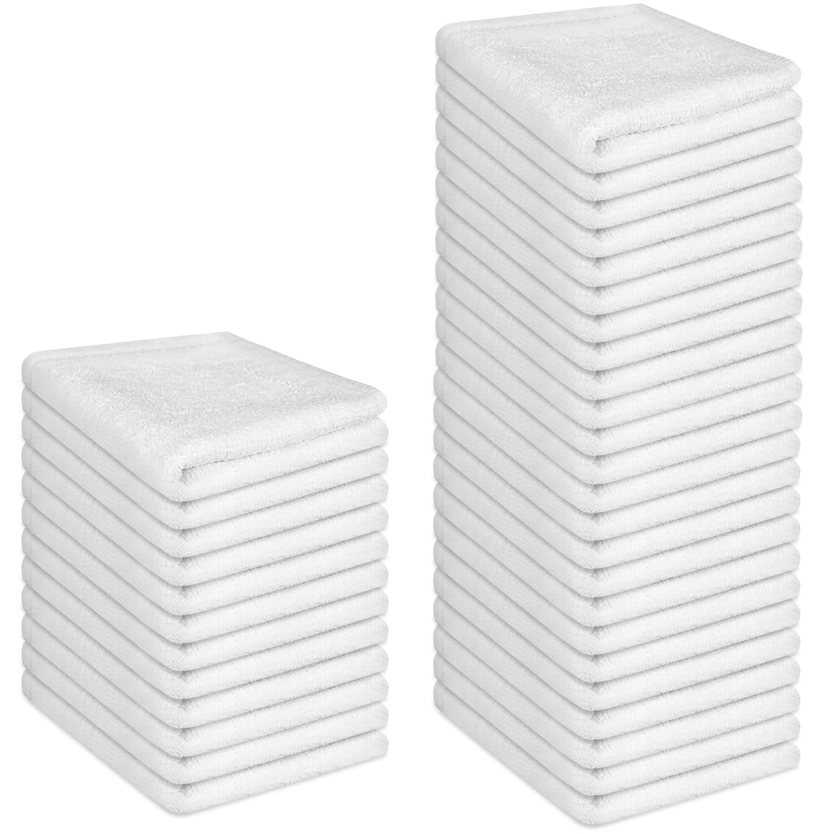 INFICRIME Washcloths Set, 24-Pack Cotton Wash Cloths, 12x12 Inch, White