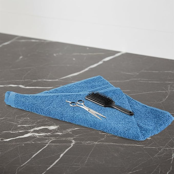 STF Linen 24 Pack Navy Blue Hand Towel 100% Cotton Spa Towel – 16x26 inches Highly Absorbable Facial Towels Gym, Hair Towel and Face Towel Bulk Small Towels (Not Bleach Proof)