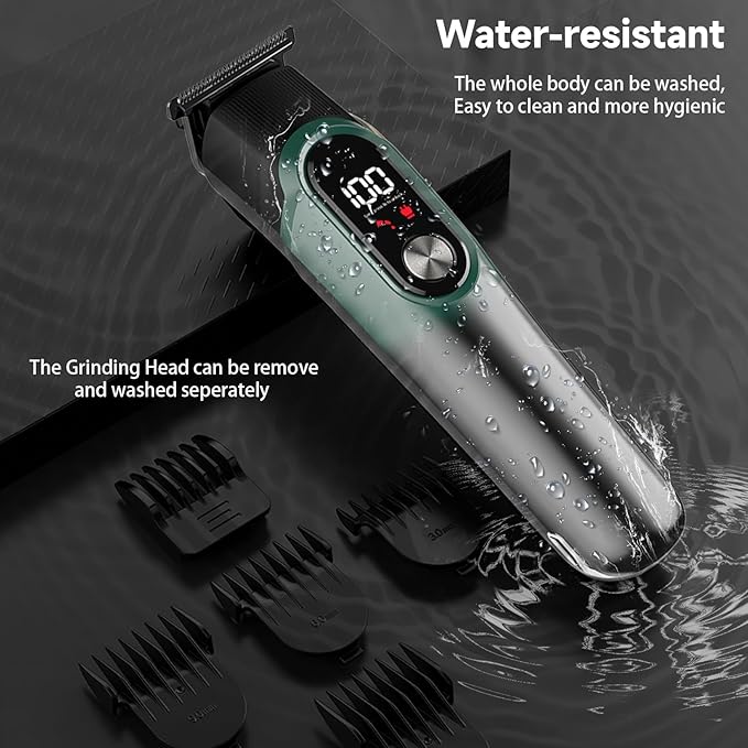 Beard Trimmer for Men, Hair Clippers for Men 5 in 1 Grooming Shaving Kit for Face, Mustache, Body, Ear, Nose, Waterproof Cordless Barber Clippers for Hair Cutting 822 Cyan
