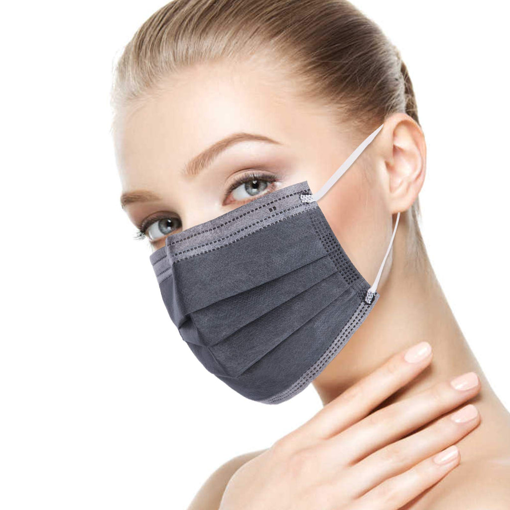 Borje Grey Disposable Face Mask 100 Pcs Grey Face Masks 3 Ply Protection Masks