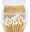 600PCS 6'' Round Long Cotton Swabs - Lint Free Pure Cotton Tips Gun Cleaning Swabs with Durable Stem, Also fit Makeup, Pet Care, Electronic, Household- Case Package(Round Tip)