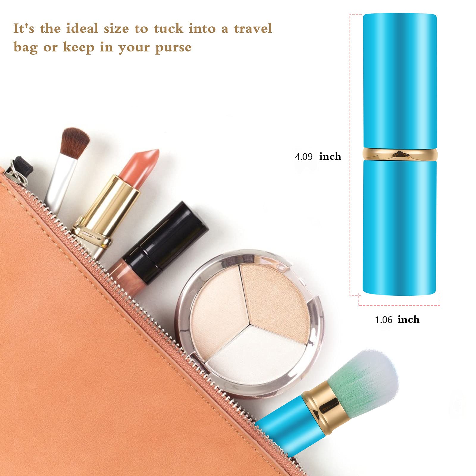 Retractable Makeup Brush, Travel Kabuki Face Blush Brush
