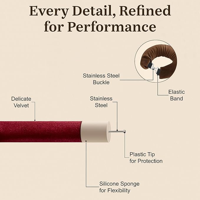 VISOFO Heatless Curls Overnight | Rods for Blowout Look, Long Hair Rollers Blow Out Curling Rod No Heat Flexi Foam Tubes Silk Satin Velvet Soft Curlers to Sleep In Tools Set (Ruby, 3 Set)