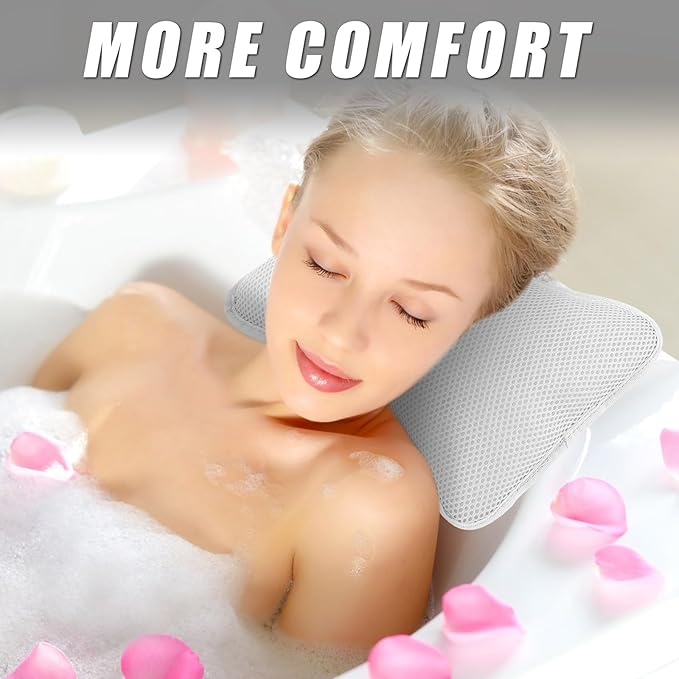 2 Pcs Hot Tub Spa Pillows for Outdoor Indoor Inflatable Bathtub 10.62 x 8.26 Inch Universal Hot Tub Accessories Patio Lounge Chair Headrest Neck Support with Adjustable Hook for Spa Bathtub (White)