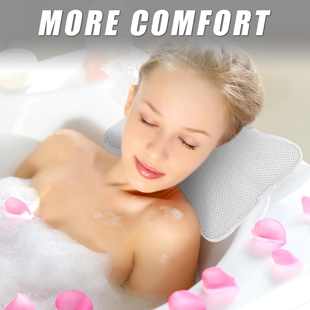 2 Pcs Hot Tub Spa Pillows for Outdoor Indoor Inflatable Bathtub 10.62 x 8.26 Inch Universal Hot Tub Accessories Patio Lounge Chair Headrest Neck Support with Adjustable Hook for Spa Bathtub (White)