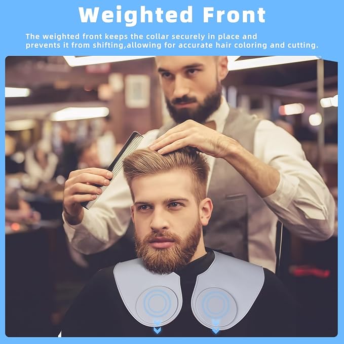 Professional Hair Cutting Cape with Geometric Grid Pattern, Longer Silicone Waterproof Cutting Mat,Neck Guide (Gray)