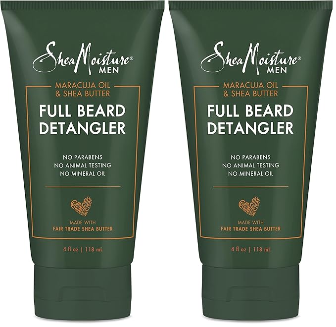 SheaMoisture Beard Conditioner,Full Beard Detangler for Full Beards,Maracuja Oil and Shea Butter,Paraben Free,4 oz,(Pack of 2)