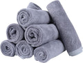 Mars wings Microfiber Facial Cloths (Facial Towels), 8 Pack (12 x 12 inch), Super Absorbent, Quick Drying Fast, Soft, Eco-Friendly, for Facial Wash Cleansing, Make-up Removal, Baby and Travel (Grey)