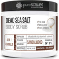 pureSCRUBS Premium Sandalwood Body Scrub Set, Gentle Exfoliating Salt Scrub
