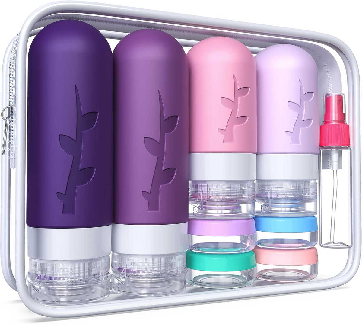Tocelffe Travel Containers for Toiletries, 18pack TSA Approved Size Containers for Toiletries,travel bottles for Toiletries,travel Jars or Personal Essentials
