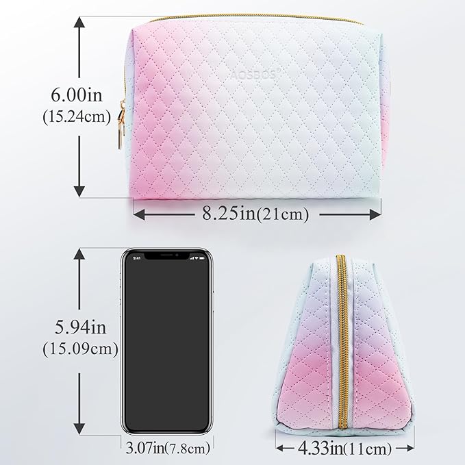 Aosbos Small Makeup Pouch, Travel Cosmetic Bags for Women,Travel Pouch