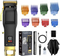 Elehomyou Hair Clippers for Men, Cordless Hair Trimmer for Men with 8 Color-Coded Guard, Professional Hair Cutting Kit for Head, Beard, Face, Neck & Manscaping, Barber Clippers, Ideal Gift, 15Pcs