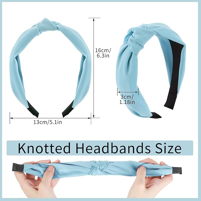obeoby 8Pcs Girls Headbands, Knotted Headbands for Teen Girls Summer Outdoor Outfit Light Multicolor Series Easter Basket Stuffers Hair Accessories Trendy Stuff