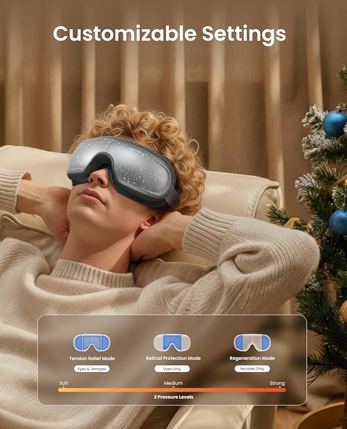 RENPHO Limited Edition Eye Massager with Heat and Cooling Voice Control, Birthday Gifts for Men Women, FSA Eligible HSA, Eye Mask for Dry Eyes Head Tension and Stress Relief - Eyeris 3