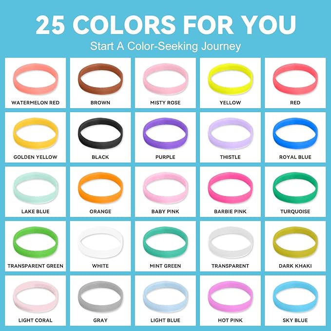 HOYOLS Colorful Mini Rubber Bands, Hair Ties for Braids