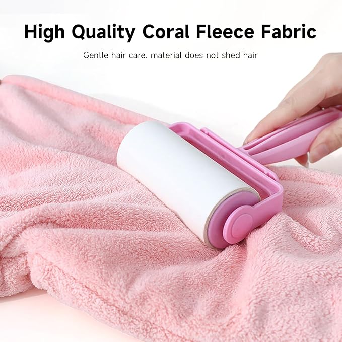 Microfiber Hair Towel, Hair Towel wrap for Women,Hair wrap Towels,Hair Turbans for Women Wet Hair, wrap for Kids (Pink and Green) 1pcs