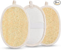 3 Pack Natural Loofah Exfoliating Body Scrubber, Exfoliating Loofah Sponges, Face Exfoliator Scrubber, Facial Loofah for Men and Women
