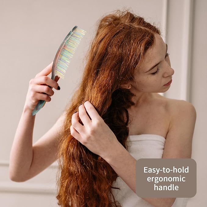 BLUSHMARKS Detangling Wet Hair Brush for Thin or Straight Hair, Vented Detangler Hairbrush with Double-Layered Ultra and Soft-Nylon Bristles for Wet or Dry Hair, Gifts for Women Girls Kids
