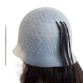 Pre Holes Highlighting Cap Reusable Bleaching Silicone Hair Highlight Cap with Hook Thick Hair Cap for Highlights DIY Dyeing Color