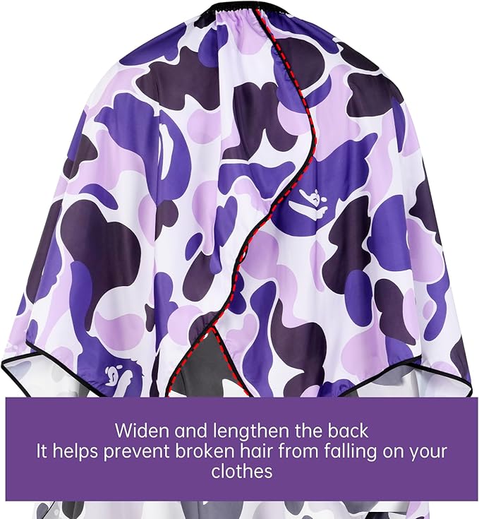 FaHaner Professional Hair Cutting Cape Waterproof Barber Cape for Men Polyester Hair Styling Cape with Elastic Neckline Adjustable Closure Salon Haircut Capes for Home Salon and Barbershop
