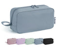 Narwey Cute Makeup Bag Small Toiletry Bag Travel Cosmetic Bag Organizer Make Up Bags with Organized Pockets for Women (Greyish Blue, Large)