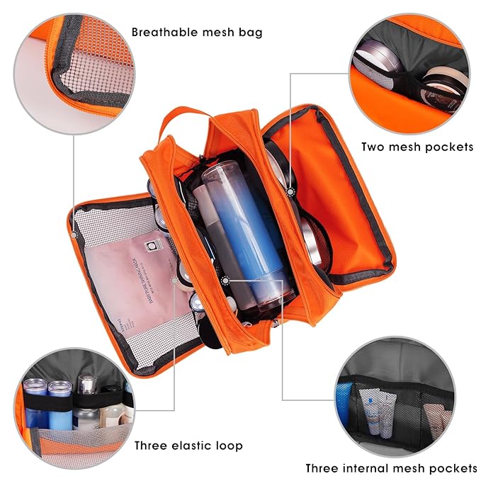 WANDF Travel Toiletry Bag for Men, Small Dopp Kit for Toiletries