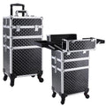 FRENESSA 3 in 1 Rolling Makeup Case Cosmetology Case on Wheel Vintage Black