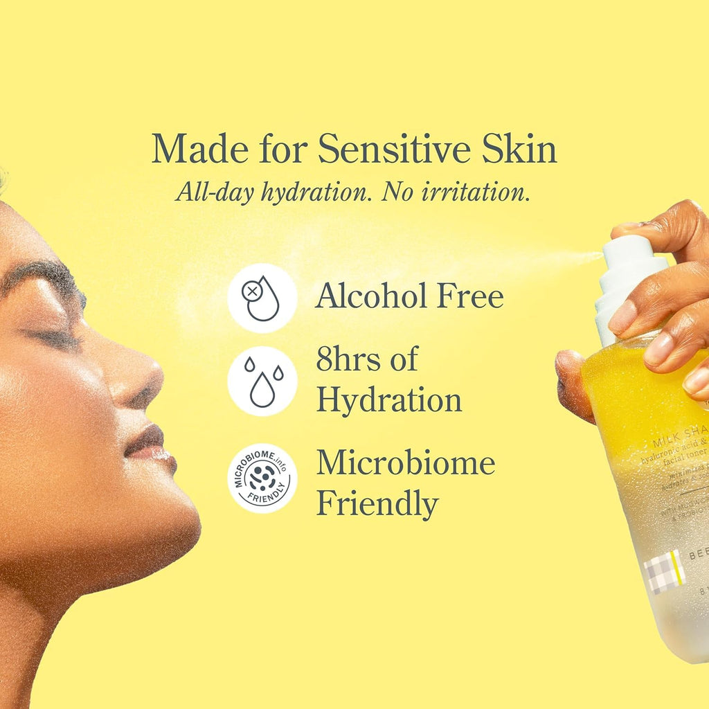Beekman 1802 Milk Shake Hydrating Face Mist, Fragrance Free, 8.1 fl oz