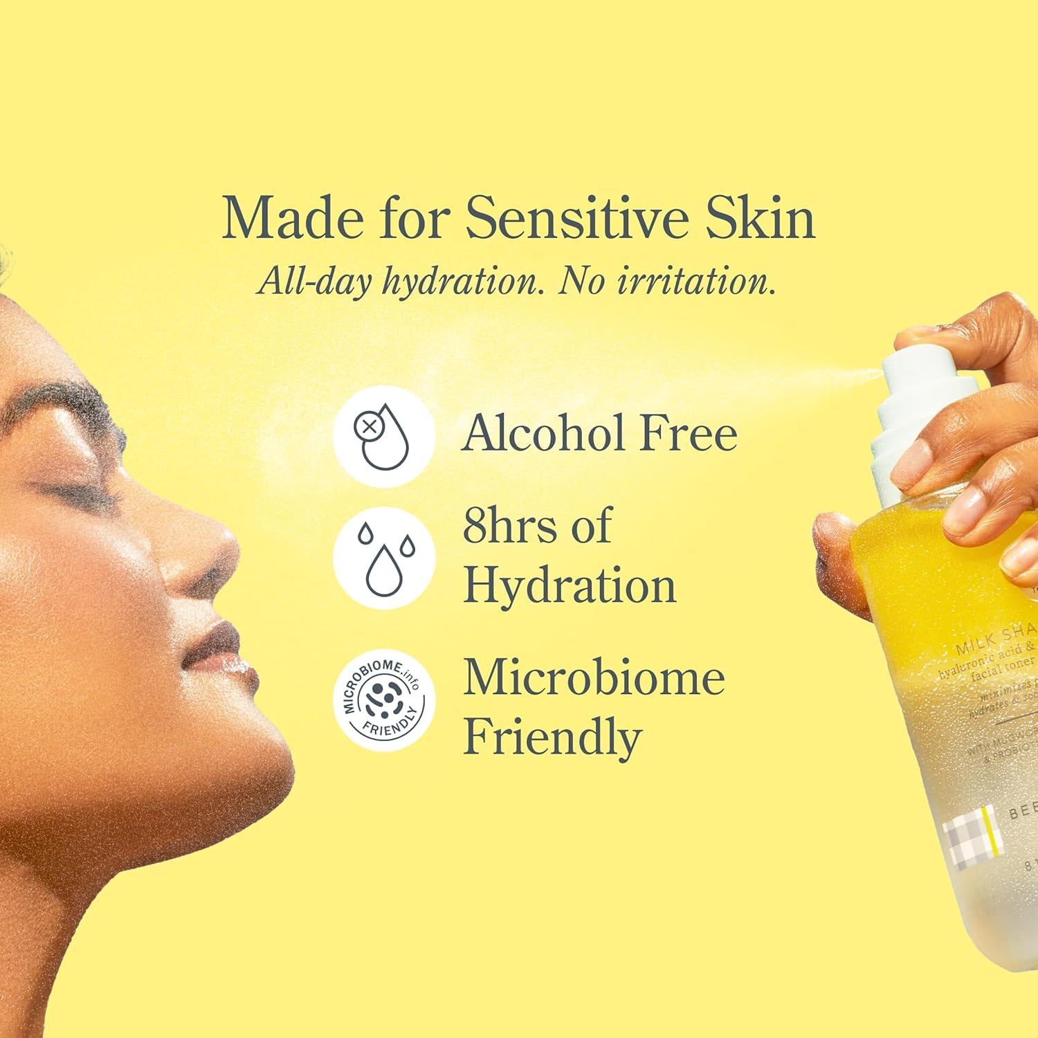 Beekman 1802 Milk Shake Hydrating Face Mist, Fragrance Free, 8.1 fl oz