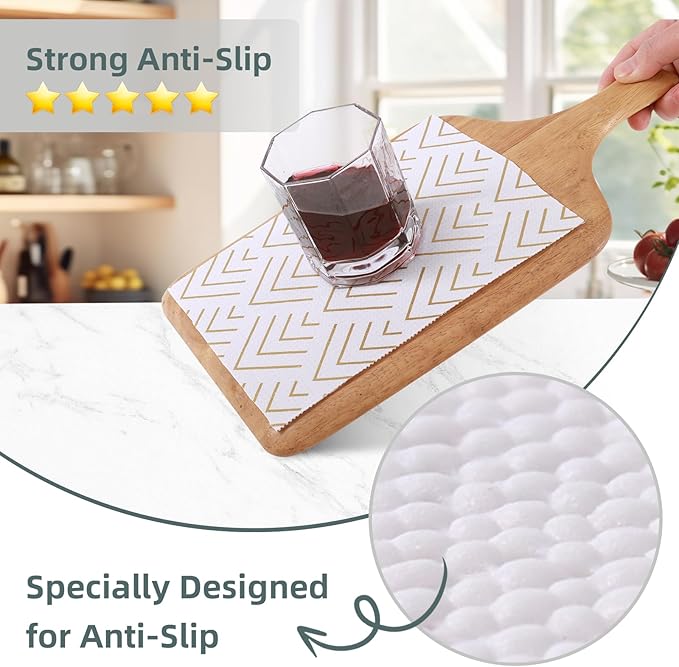 Shelf Liner for Kitchen Cabinets 12in x 10FT Non Adhesive Drawer Liner Non-Slip Thickened Shelf Liner Paper Strong Easy to Clean for Tool Box Refrigerator with Knife and Tape Measure, Gold Arrow