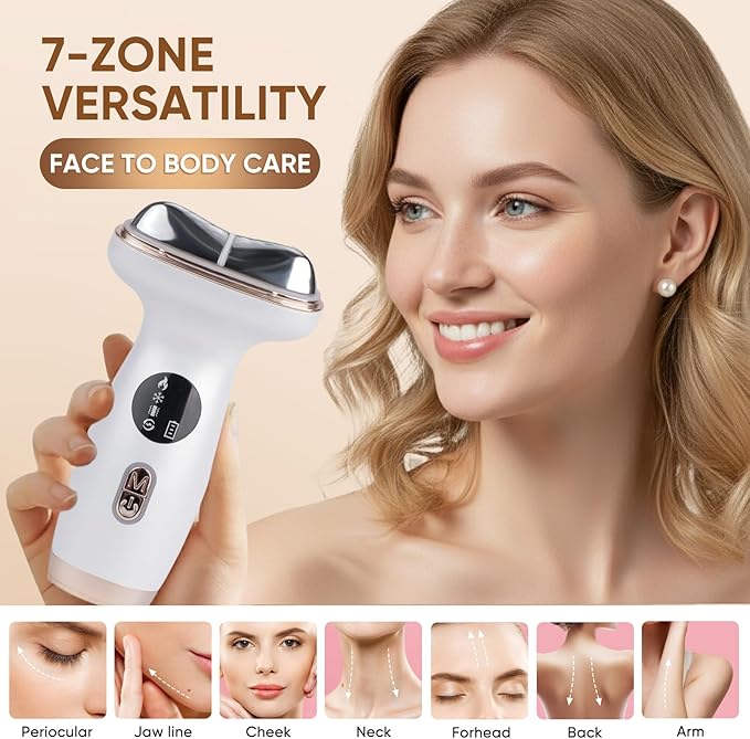 Kdune 7-in-1 Microcurrent Facial Device, Red Light Therapy Face Massager with Hot & Cold Gua Sha for Morning Depuffing & Daily Skin Care