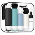 Ruinovate 17 Pack Travel Bottles - TSA Approved Travel Size Toiletries, Leak Proof Containers for Toiletries, Silicone Squeezable Container for Shampoo, Body Wash, Lotion & Conditioner - Blue