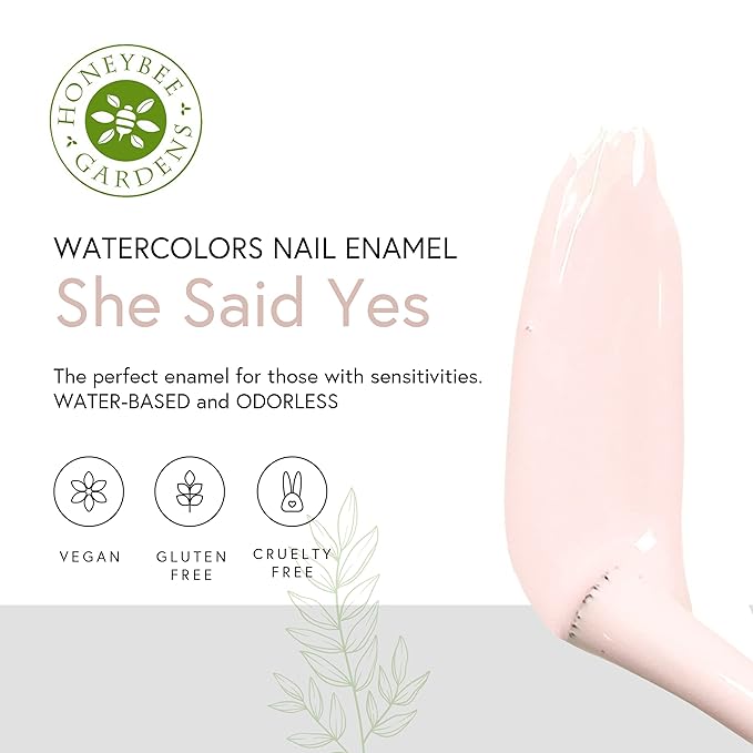 Honeybee Gardens Water-Based Nail Enamel, She Said Yes, Matte Opaque Light Pastel Pink, Eco-Friendly, Odorless & Vibrant Polish, 0.5 fl oz