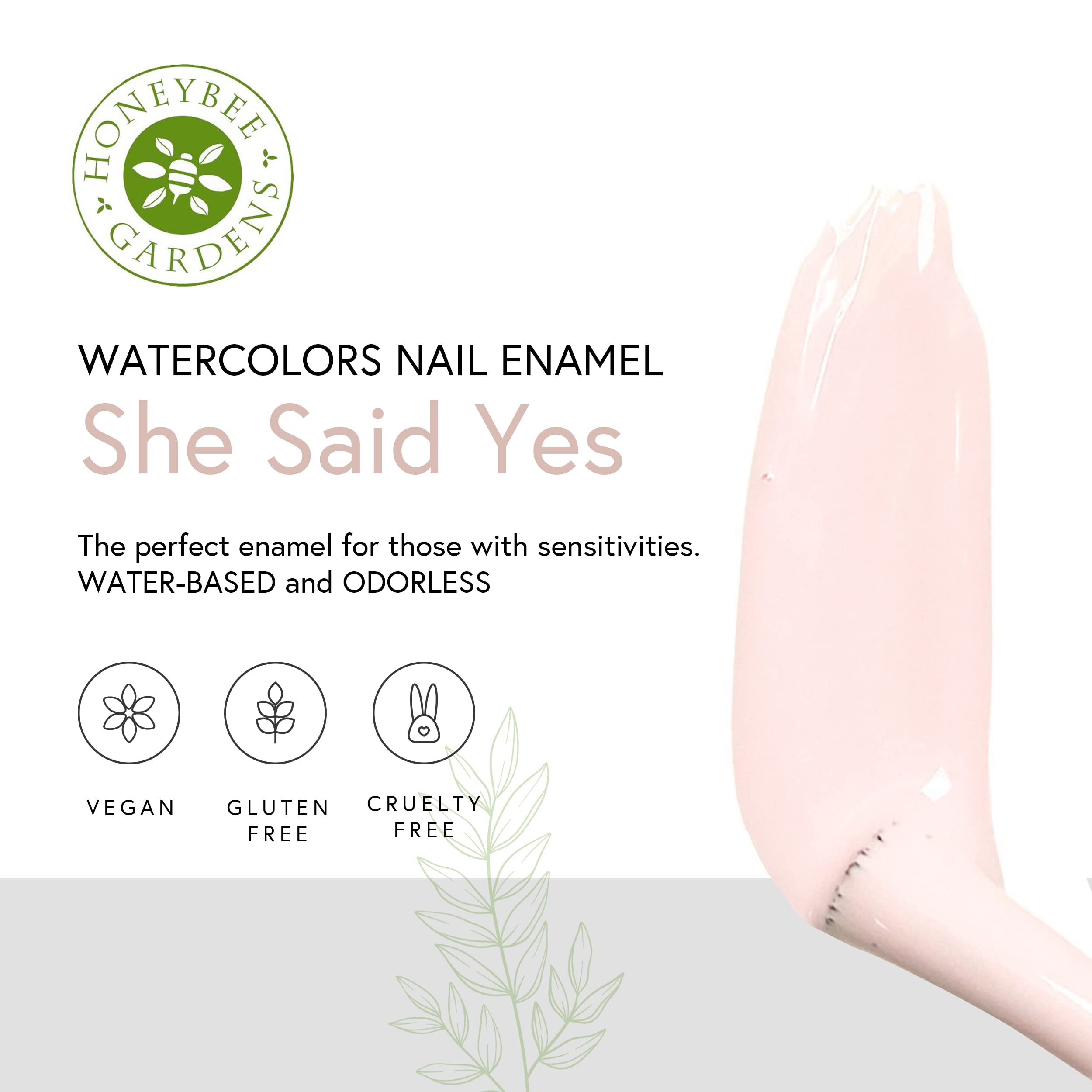 Honeybee Gardens Water-Based Nail Enamel, She Said Yes, Matte Opaque Light Pastel Pink, Eco-Friendly, Odorless & Vibrant Polish, 0.5 fl oz