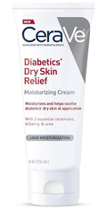 CeraVe Moisturizing Cream for Diabetics’ Dry Skin, Urea Cream with Bilberry for Face and Body, Fragrance Free & Paraben Free, 8 Ounce
