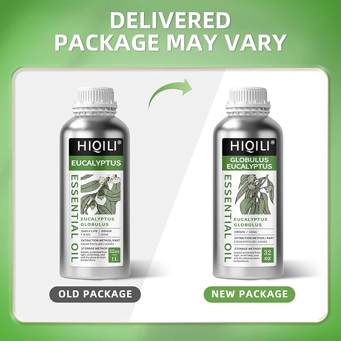 HIQILI Eucalyptus Essential Oil for Spray, Diffuser & Skin