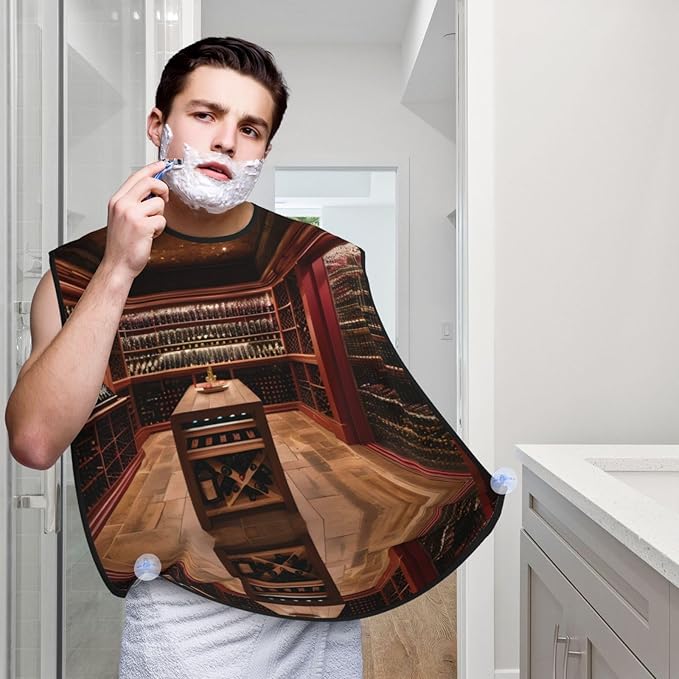 Tahiti Beach Print Beard Bib Shaving Apron, Beard Hair Trimming Cape Gift For Dad