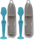 Dr. Talbot's Diaper Cream Brush for Babies - Diaper Rash Cream Applicator with Suction Base and Hygienic Case - Full Size - Aqua Blue,(Pack of 2)