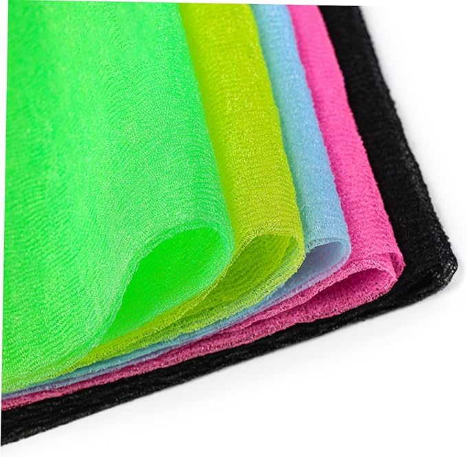 Outanaya 5Pcs Shower Back Scrubber Exfoliating Body Washer with Long Strap for Easy Cleaning of Hard to Reach Areas Promotes Circulation and Improves Skin Health Random Color
