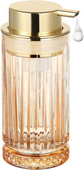 LEICURACE Glass Foam Soap Dispenser, Refillable Faming Dispenser with Gold Pump, Foam Hand Soap Dispenser for Bathroom Kitchen, Home Decor （Foam Type/Gold）
