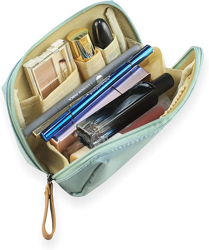 Kososuru Small Makeup Bag for Purse Portable Waterproof Cosmetic Bag Travel Makeup Pouch for Women (Sky blue, Square)
