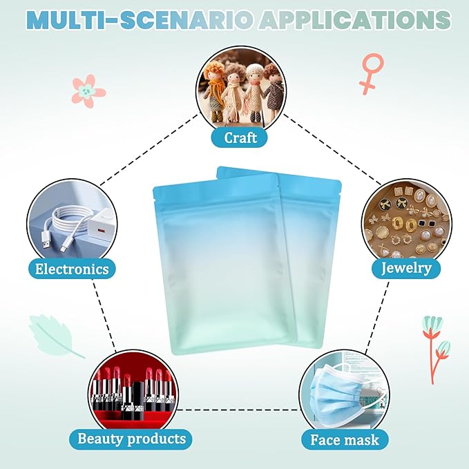 Disposable Sanitary Hygiene Disposal Bags for Bag Period Tampon Napkin Trash, 100pcs, Discreet Privacy Cover, Stylish Look, Self-Adhesive Seal,Portable for Purse, Bathroom, School, Travel(Blue-Green)