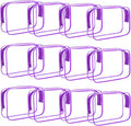 YOQIVEXU 12 Pack Clear Makeup Bag, TSA Approved Toiletry Bag Zippered Clear Cosmetic Pouch, Waterproof Vinyl Plastic Organizer Case for Travel Vacation Bathroom (Purple)