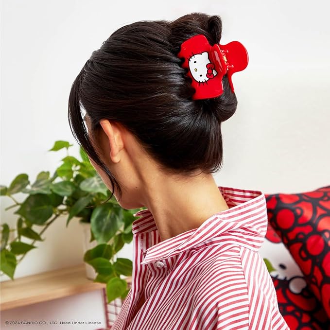 Kitsch Hello Kitty Recycled Plastic Puffy Medium Hair Clips for Women, Medium Claw Clips for Thick & Thin Hair, 1 Piece