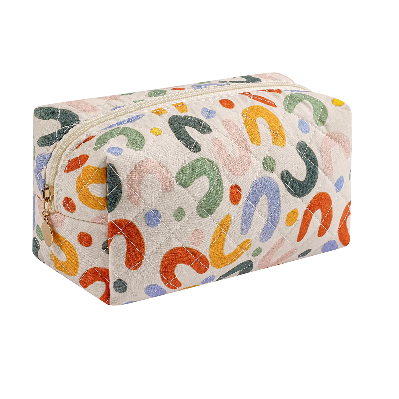 HHQQWZ Makeup Bag Travel Cosmetic Bag for Women Girls, Zipper Make Up Pouch, Floral Flowers Toiletry Organizer Makeup, Portable Storage Bag, Cosmetic Travel Cloth Bag (UU Colourful)