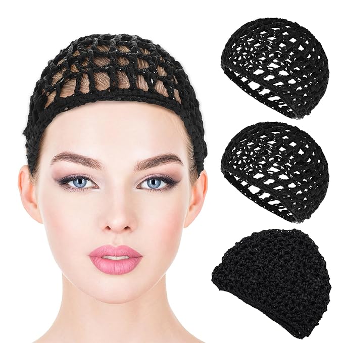 Hair Net For Women 3 PCS Sleeping Wrap Sleep Press Cap Crochet Wraps Mesh Bonnets Curly Straight Hair Drying Caps Wig Hairnet Sew In Weave Snoods Bonnet Bathing Accessories Shower Caps