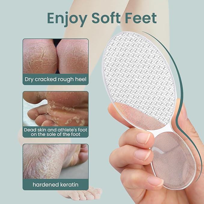 ESUOHYM Glass Foot File Callus Remover Dead Skin Feet Heel Scraper