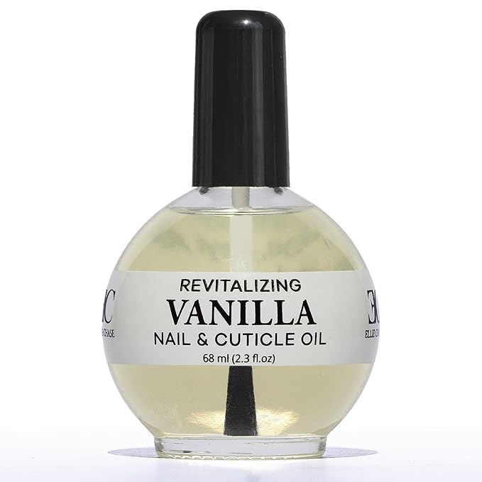 Ellie Chase Moisturizing Cuticle & Nail Care Oil 2.3 Fl Oz - Vanilla Scented – Infused with Jojoba Oil, Aloe, Vitamin E – Nail & Cuticle Hydration, Repair, Moisturizer, Strengthener, Growth