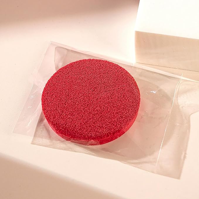 18 Pcs Extra Thick Red Cosmetic Sponge Skincare Facial Sponges Round Makeup Sponge Remover Face Wash Sponges Reusable For Cleansing