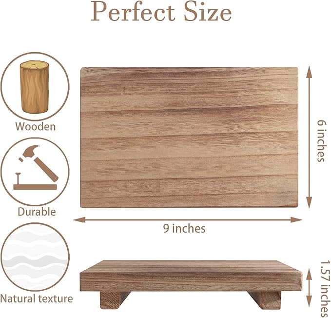Wood Bathroom Tray Farmhouse Decor Kitchen Soap Holder, 9"x6" Brown